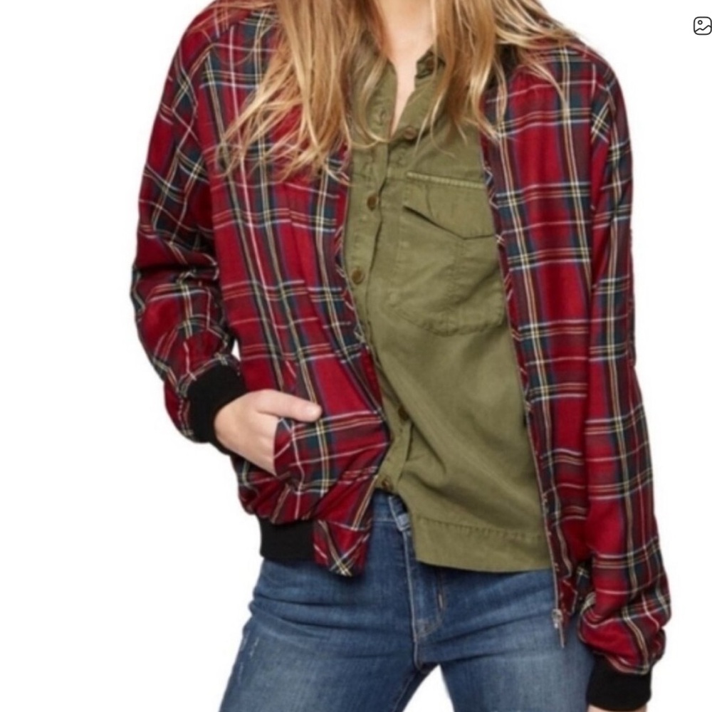 SANCTUARY Tartan Plaid Bomber Jacket--EUC--L - Picture 9 of 16